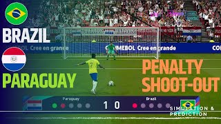 Penalty shootout ⚽ Brazil  Paraguay 🏆 AMERICA CUP 2024  Video game simulation [upl. by Drazze]