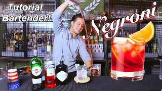 NEGRONI  TUTORIAL BARTENDER  TECNICA ROLL  DOBLE GRIP  COCKTAIL [upl. by Fromma]