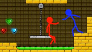 Watergirl and Fireboy  Complete Edition 36  Stickman Animation [upl. by Agnizn]