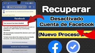 CÓMO RECUPERAR MI CUENTA DE FACEBOOK INHABILITADA O BLOQUEADA 2024 [upl. by Orsino]