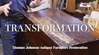 Battered Bureau or Hidden Beauty  Thomas Johnson Antique Furniture Restoration [upl. by Ymia404]