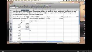 Comparing Linear and Exponential Functions on Excel for a Population Model [upl. by Acnoib]