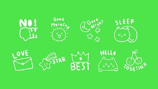 cute green screen doodle green screen Free download [upl. by Kalb372]