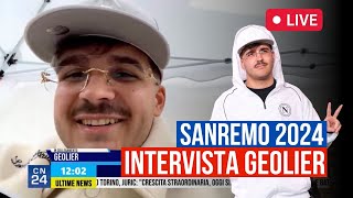 GEOLIER a SANREMO 2024 🎤💙 La sfilata il Napoli Maradona CoSang e nuovo album [upl. by Ecinad363]