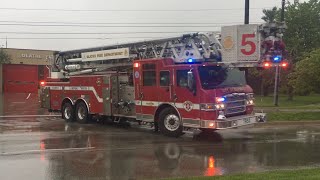 Olathe KS FD Truck 52 and Battalion 52 Responding 51621 1153hrs [upl. by Atonsah]