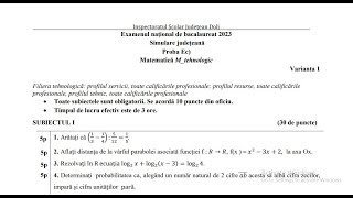 Simulare Dolj Bacalaureat 2023  Tehnologic [upl. by Mossberg770]