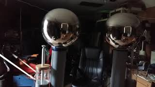 Dual Van de Graaff generator sparks [upl. by Jarus811]