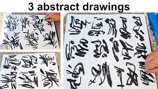 3 charcoal drawings  Between abstract calligraphy and nature studies [upl. by Lise930]