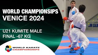 U21 KUMITE MALE 67 KG FINAL  A OMARA EGY VS A AKHMEDOV AIN  WORLD KARATE FEDERATION [upl. by Thea]