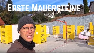 Nacharbeiten Bodenplatte und setzen der ersten Mauersteine [upl. by Lust232]