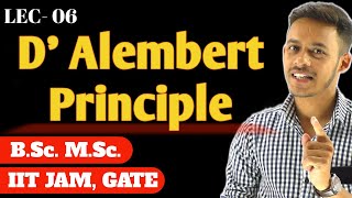 LEC06 d Alembert Principle  d Alembert Principle Examples  msc bsc [upl. by Euqinna]