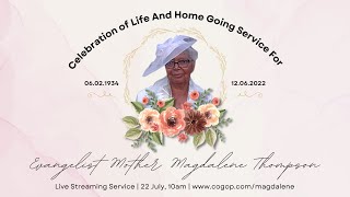 Celebration of Life And Home Going Service For Evangelist Mother Magdalene Thompson [upl. by Aisatana]