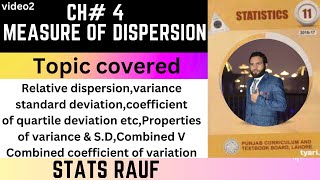 q1to 5 ch4 ics stats part1 ptb lahore pakistan ch4 Measure of dispersion variancesdstatsrauf [upl. by Pillyhp]