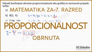 Obrnuta proporcionalnost  Zadatak 3  Matematika za 7 razred [upl. by Asum]