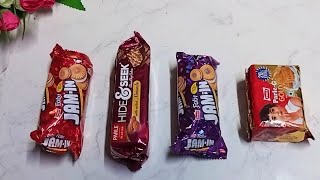 Hide amp Seek Chocolate Chip vs Parle G Gold vs Parle Fab JAM IN With Black Currant Jam  Cookies 🍪 [upl. by Aernda]