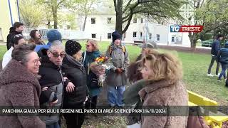 PANCHINA GIALLA PER GIULIO REGENI NEL PARCO DI AREA SCIENCE PARK  14112024 [upl. by Eihtur]