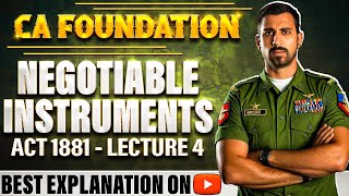 Lec 4  The Negotiable Instruments Act 1881  CA Foundation Bootcamp [upl. by Paluas]