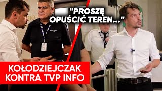 Nie wpuścili Kołodziejczaka do TVP Przyjechała policja quotProszę opuścić terenquot [upl. by Ecinaj]