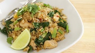 Thai Chicken Fried Rice Recipe ข้าวผัดไก่  Hot Thai Kitchen [upl. by Yi]