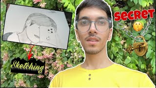 Secret 🤫🤔 Sketching ✍️ Lovely Weather🌧️  LifeWithTalha ♥️ Talha Saleem [upl. by Hotchkiss]