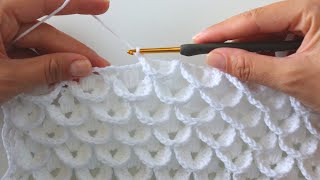 How To Crochet An Easy Stitch  Ideal For Blankets  Shawls [upl. by Akeimahs]