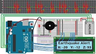 Earthquake Detector with Alarm amp Seismic Graph using Accelerometer amp Arduino [upl. by Landes831]