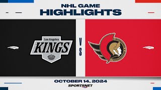 NHL Highlights  Kings vs Senators  October 14 2024 [upl. by Ecyrb]