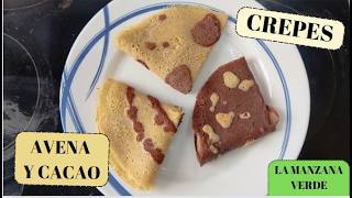 CREPES DE AVENA Y CACAO EN 5 MINUTOS avena crepes [upl. by Jo786]