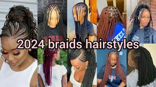 🔥💖 Hottest braids hairstyles to try out in 2024 Braids styles for black ladies  Hairstyle [upl. by Aerahs957]