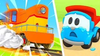 The train needs help Leo amp Friends at the Train Station Compilation of car cartoons for kids [upl. by Grobe]