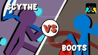 Supreme Duelist Stickman Animation Scythe vs Boots [upl. by Ahsiloc]