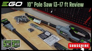 EGO 56V Carbon Adjustable Pole Saw 10 inch Review 1317 ft Reach Best Pole Saw PS1000 [upl. by Aicilev170]