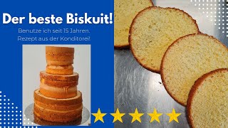 DER BESTE BISKUIT  Biskuitboden Rezept aus der Konditorei  Tortenboden backen  Tipps und Tricks [upl. by Mahmoud]