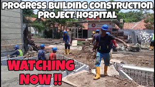 PROGRESS BUILDING CONSTRUCTION PROJECT HOSPITAL  STRUCTURE FOUNDATION PILE CAP AND T BEAM [upl. by Timmy]