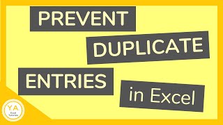 Prevent Duplicate Entries in Excel  Tutorial [upl. by Belen]