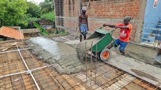 Roof Concrete TechnologyBuilding Rooing Slab Reinforcement RCC Concrete Applying Properly [upl. by Patrizio]