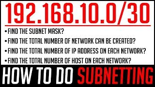 SUBNETTING In Computer Network  How To Find Subnet Mask Network ID Host IP Address amp Broadcast ID [upl. by Rosabella]