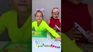 Mom vs Daughter Blind Painting Challenge 🖼️🎨 [upl. by Chaudoin]