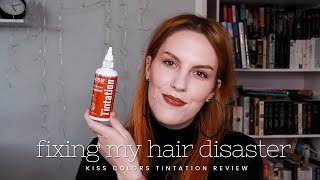 Fixing My Hair DISASTER  kiss colors tintation REVIEW [upl. by Benjy]