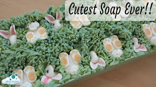 🐇🐰Cutest Soap Ever Cold process soap making with embeds How to make soap dough rabbits 🐰🐇 [upl. by Ytinav195]