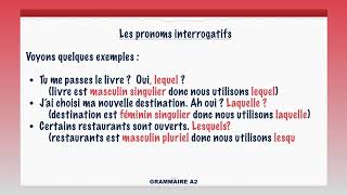 Les pronoms et adjectifs interrogatifs [upl. by Leland]