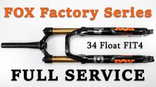 Fox Factory Series 34 Float FIT4 2021 Damper Air spring and Lowers FULL Service guide for beginners [upl. by Verdha]