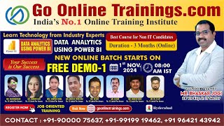 Power BI Demo Part1  November 1st 2024  Bhaskar Jogi  Go Online Trainings  90000 75637 [upl. by Abih]