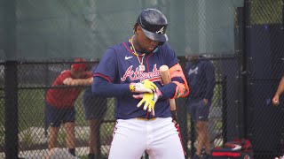 Ronald Acuña Jr Four Spring Training Simulated Game At Bats [upl. by Lonne]