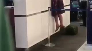 Lady freaks out at the Airport [upl. by Anilef]