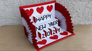 DIY  Happy New Year Card  Handmade New Year Card  New Year 2024 Greetings Card [upl. by Hailat]