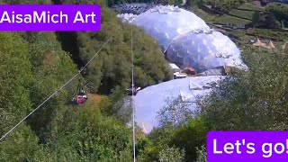 Zip line Zip Wire Adventure edenproject cornwall hangloose england [upl. by Lalage657]