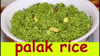 palak rice recipe in kannada ಪಾಲಕ್ ರೈಸ್ How to make palak rice in kannada [upl. by Maddis]