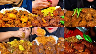 ASMR EATING SPICY MUTTON CURRY CHICKEN CURRY BIRYANI  BEST INDIAN FOOD MUKBANG Foodie India [upl. by Encrata777]