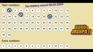 Eurojackpot 08032024 Get more winning draws by excluding low chance balls [upl. by Baillie353]